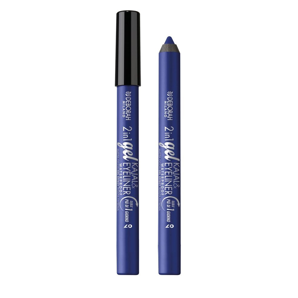 Deborah Milano 2-in-1 Eyeliner & Kajal, Waterproof up to 24 Hours, 07 Blue