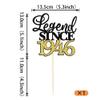 Xsstarmi 1-Pack Legend Since 1946 Glitter Happy 80th Birthday Cake Topper, Black and Gold view 2
