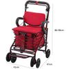 Rollator Walker, Lightweight Steel-Tube Frame, Foldable, Height-Adjustable, with Padded Seat, Basket and Locking Brakes, 120 kg Load Capacity view 2