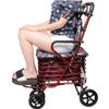 Rollator Walker, Lightweight Steel-Tube Frame, Foldable, Height-Adjustable, with Padded Seat, Basket and Locking Brakes, 120 kg Load Capacity view 4