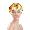 Women's Reversible Waterproof Shower Cap with Sunflower and Butterfly Pattern view 3