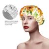 Women's Reversible Waterproof Shower Cap with Sunflower and Butterfly Pattern view 4
