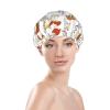 Reversible Waterproof Shower Cap with Mushroom and Butterfly Pattern view 3