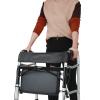Folding Aluminum Walker with Brakes and Wheels for Seniors and Adults view 2