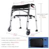 Folding Aluminum Walker with Brakes and Wheels for Seniors and Adults view 3