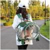 Airline-Approved Pink Transparent Cat Carrier Backpack with Wheels view 2