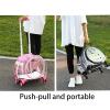 Airline-Approved Pink Transparent Cat Carrier Backpack with Wheels view 3