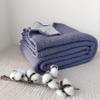 Four-Layer Two-Tone Muslin Blanket, Soft and Ultralight, Indigo/Beige, 130 x 150 cm view 1