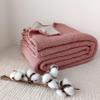 DestinyHomeTex 4-Layer Two-Tone Muslin Blanket, Ultra-Soft and Lightweight, Baby, 100 x 120 cm, Terracotta and Beige, No Fringes view 1