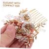 Decorative Zinc Alloy Hair Comb with Rhinestones, Golden Flowers view 2