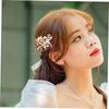 Decorative Zinc Alloy Hair Comb with Rhinestones, Golden Flowers view 3