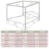 AdeptT 4-Corner Mosquito Net Holder, Thickened Canopy Bed Frame Posts with Curtain, Pink, Twin view 2