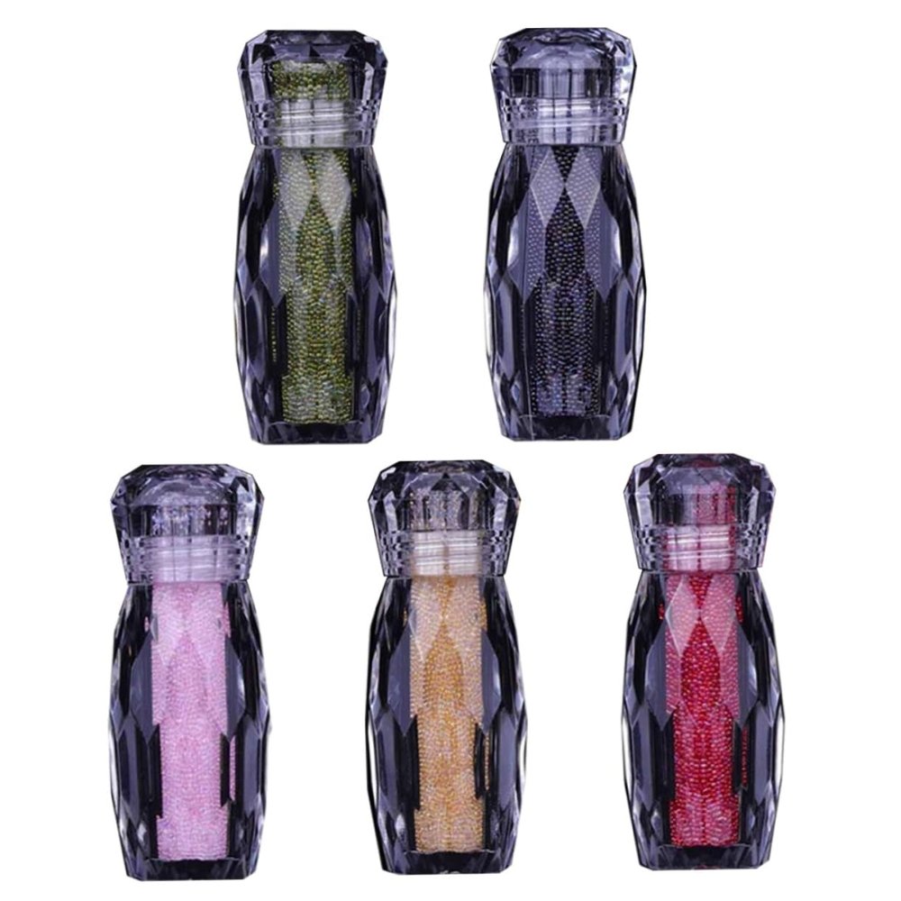 Multicolored Plastic Rhinestones for Manicure, 5 Pieces
