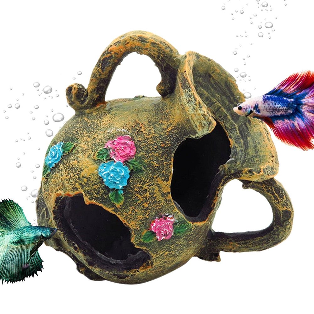 Jildouf Large Reptile Hide Cave, Resin Rock Resting Ornament for Aquariums, Geckos, Spiders, Frogs, Lizards, and Turtles