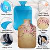 2 L Hot Water Bottle with Soft Fleece Cover and Bird-and-Flower Print view 3