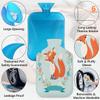 Flower Fox Hot Water Bottle with Fleece Cover, 2 L view 3