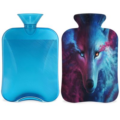 Wolf Hot Water Bottle with Soft Cover, 2 L