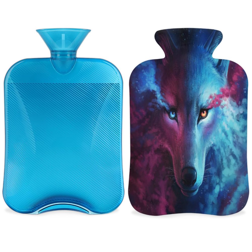 Wolf Hot Water Bottle with Soft Cover, 2 L
