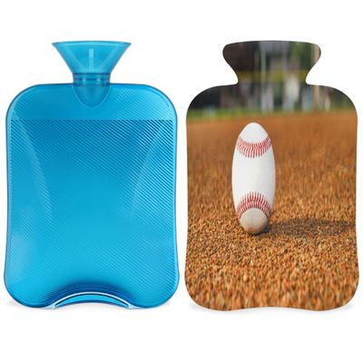 Infield Baseball Hot Water Bottle with Soft Cover, 2 L