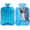 Cute Hot Water Bottle with Fleece Cover, 2 L, Dolphin Design view 1