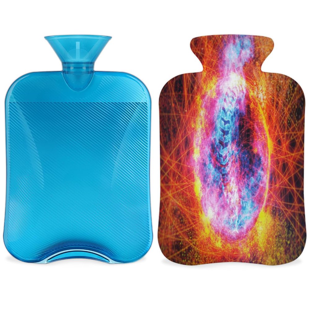 Flame Baseball Hot Water Bottle with Fleece Cover, 2L