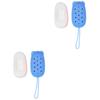 FOMIYES 2-Piece Automatic Silicone Bath Scrubber with Soap Holder, Portable Bath Brush for Home, Bathroom, and Hotel, Sky Blue, Soap Not Included view 1