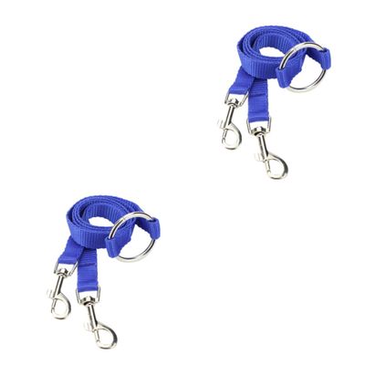 Mipcase 2-Piece Adjustable Nylon Double Dog Leash for Small Pets, Durable and Tangle-Free, Blue