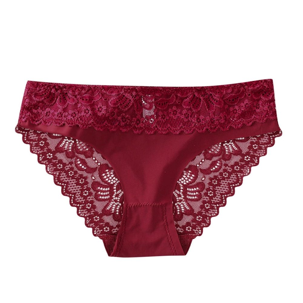 Full-Lace Women's Briefs, Multipack, Red, Size 46
