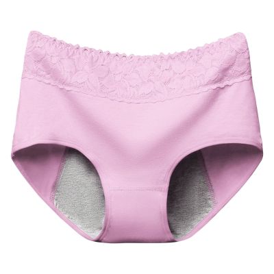 Women's Lace Cotton High-Waisted Briefs, Size 38