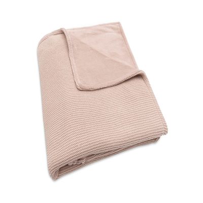 Jollein 517-511-67068 Basic Knit Baby Blanket with Fleece, Pink (75 x 100 cm)