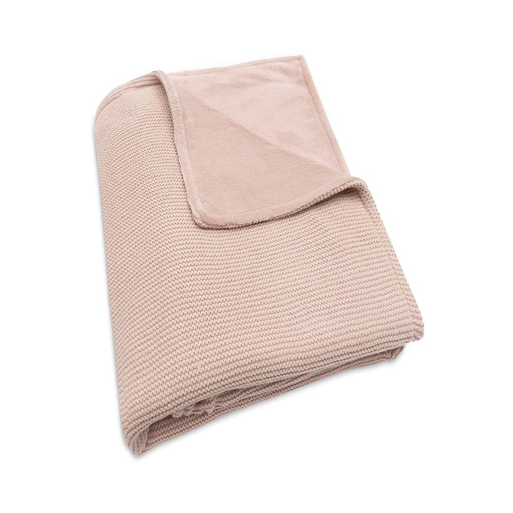 Jollein 517-511-67068 Basic Knit Baby Blanket with Fleece, Pink (75 x 100 cm)