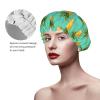 Women's Elastic Reusable Shower Cap, Double Waterproof (Tropical Pines) view 4