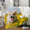 3D Corgi Sherpa Fleece Blanket, 130 x 150 cm, Soft and Warm view 2