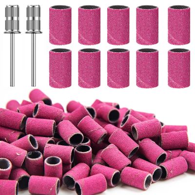 Nail Sanding Bands for Nail Drill, 100-Piece, 180 Grit, Pink
