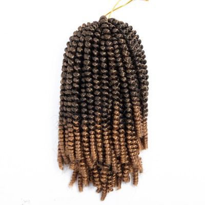 8-Inch Synthetic Spring Twist Crochet Braids Braiding Hair, 110 g Extensions for Women, T1B/27, 5 Pieces/Lot