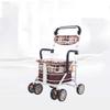 Folding Aluminum Rollator Walker with Height-Adjustable Seat and Lower Side Basket view 1