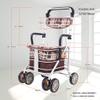 Folding Aluminum Rollator Walker with Height-Adjustable Seat and Lower Side Basket view 3