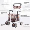Folding Aluminum Rollator Walker with Height-Adjustable Seat and Lower Side Basket view 4