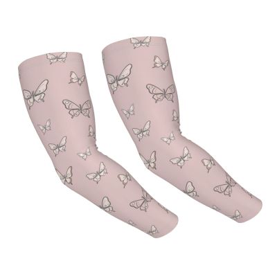 Ahdyr Pink Butterfly Arm Sleeve, Anti-UV Protection, Non-Slip, for Men and Women