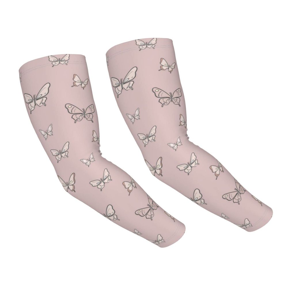 Ahdyr Pink Butterfly Arm Sleeve, Anti-UV Protection, Non-Slip, for Men and Women