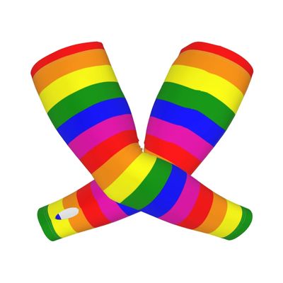 Ahdyr Rainbow Arm Sleeve, UV Protection, Ice Silk, Non-Slip, for Men and Women