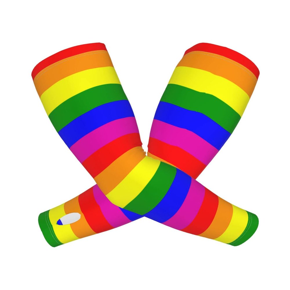Ahdyr Rainbow Arm Sleeve, UV Protection, Ice Silk, Non-Slip, for Men and Women