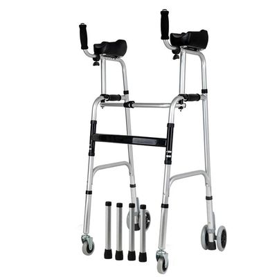 Foldable 4-in-1 Walker with Padded Armrests and Seat