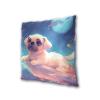 FRODOTGV Colorful Balloons Floating Puppy Satin Pillow Covers with Zipper, 2-Pack, 16 x 16 in view 3