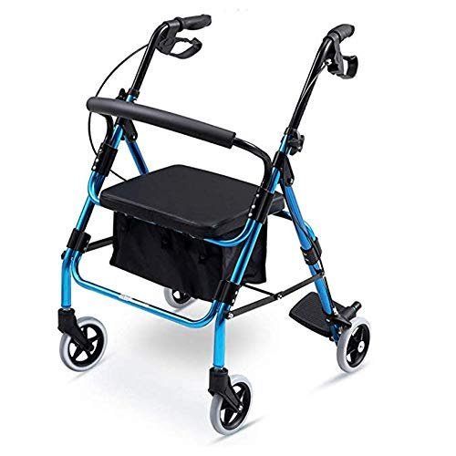 Premium Medical Four-Wheel Rollator with Seat, Comfort Handles and Thick Backrest, Foldable, 150 kg Capacity