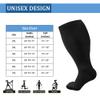 Cheeroyal 2-Pair Plus-Size Compression Socks, 20–30 mmHg, Wide Calf, Knee-High, 3XL Black view 2