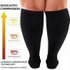 Cheeroyal 2-Pair Plus-Size Compression Socks, 20–30 mmHg, Wide Calf, Knee-High, 3XL Black view 3
