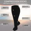Cheeroyal 2-Pair Plus-Size Compression Socks, 20–30 mmHg, Wide Calf, Knee-High, 3XL Black view 4