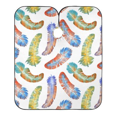 Professional Haircut Cape with Colorful Feather Pattern