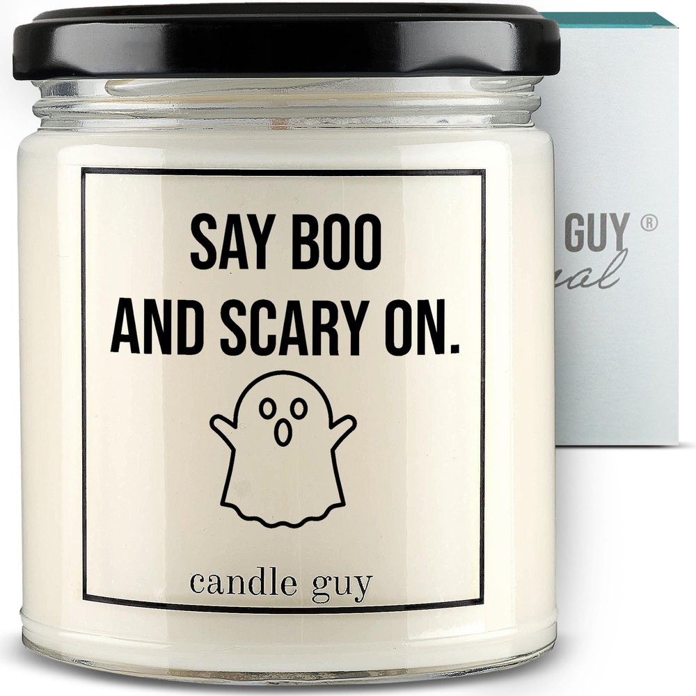 candle guy Scented Candle in a Glass Jar [70-Hour Burn Time] – Handmade 100% Soy Wax Candle with Saying and Essential Oil